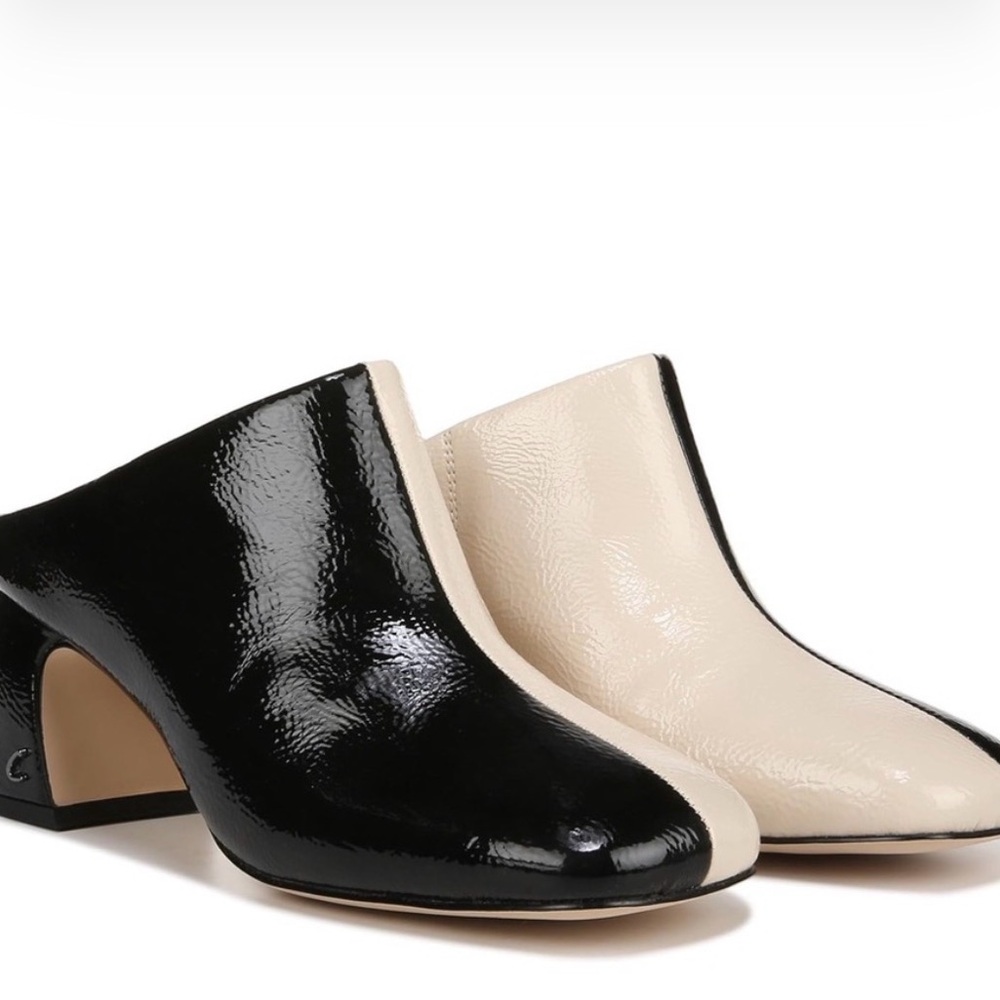 Circus by Sam Edelman Block Heel Two Tone Black & Cream Mules size 6